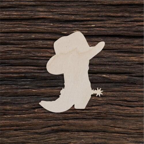 Wooden Cowboy Hat And Shoe Shape For Crafts And Decoration - Laser Cut - Country Western - Western - Western Wedding - Country