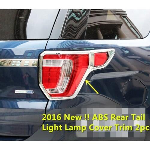 For Ford Explorer 2016 ABS Chrome Car Rear Tail Light Lamp Cover Trim Glossy 2pcs/set