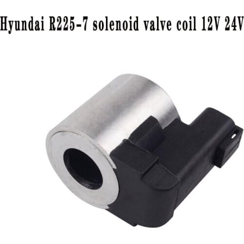 Excavator solenoid valve coil for Hyundai R225-7 solenoid valve coil 12V 24V Made in China