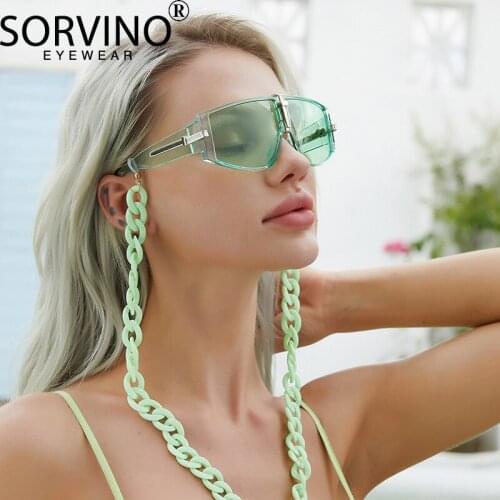Goggle Sunglasses Women Oversized Sunglasses With Chain Link 2021 Luxury Steampunk Vintage Sun Glasses For Men Gafas De Sol