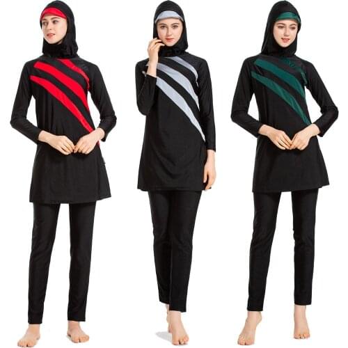 Summer Fashion Swimwear Set Woman Large Size Islam Swimming Suit M-6XL Muslim Swimwear
