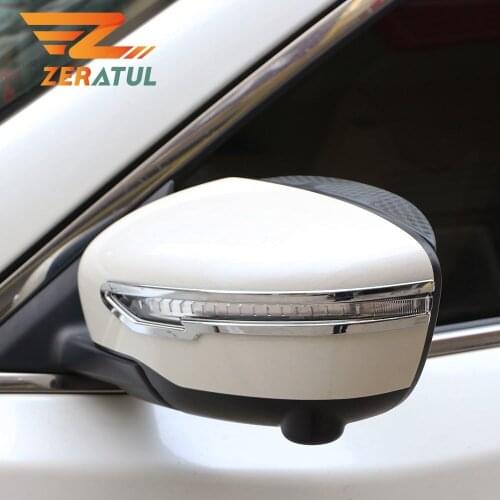 Zeratul Auto for Nissan X-trail Xtrail T32 2014 - 2020 Parts Chrome Rearview Mirror Cover Strips Rear View Mirror Protector Trim