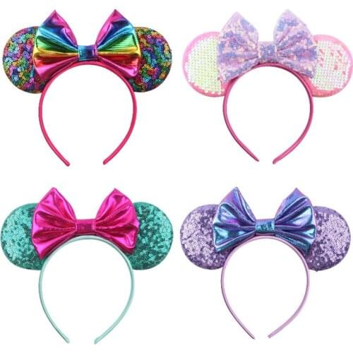 New product headband creative sequin bow hot blond hair hoop holiday party amusement park headband childrens headwear