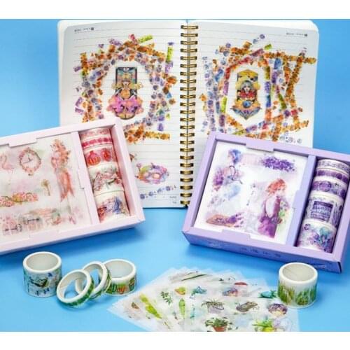 Novelty gift planner washi tape set Cartoon tape sticker DIY diary decoration Notebook marking tape