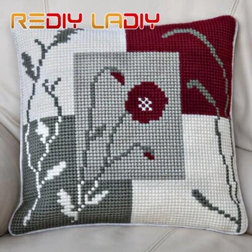 Cross Stitch Cushion Front Under the Moon Pillow Chunky Cross-Stitch Kits 100% Acrylic Yarn Pillow Case Home Decor Needlework