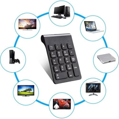 Portable 2.4G Wireless Digital Keyboard USB Number Pad 18 Keys Numeric Keypad