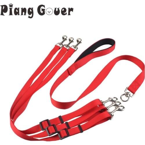 Dog Pets Three Leash Adjustable Dog Leashes Three Head Dogs Cats Pet Leash
