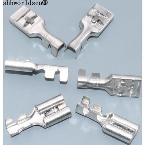 Shhworldsea 9.5mm DJ621-E9.5x1.2C car splices wire terminal Crimp terminal Non-insulated auto electrical female terminal