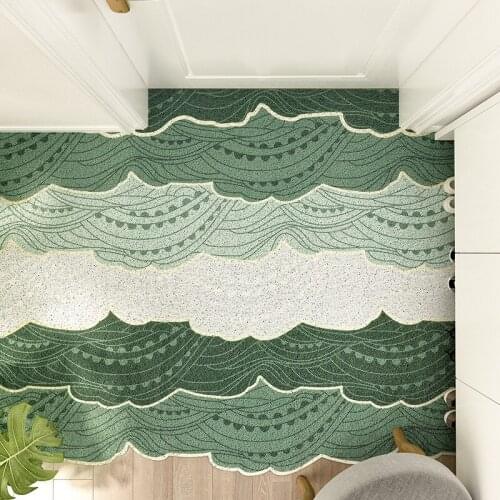 Light luxury geometry carpet Entrance PVC Tailoring doormat Home Wire rings Foot restaurant pad Hotel Shoe sole dirt removal pad