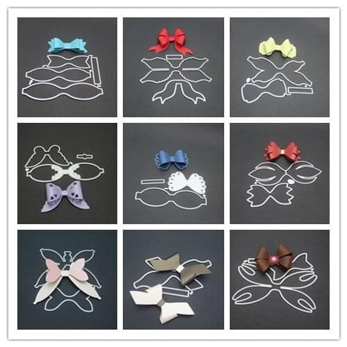 9 styles 3D Bow Frame Metal Cutting Dies Stencils for DIY Scrapbooking Christmas Greeting Cards Decorative Embossing Template