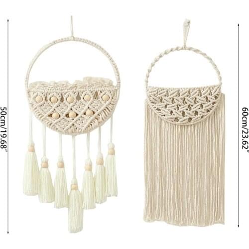 Hand Woven Knitted Wall Hanging Tassel Macrame Tapestry Chic Decor Tapestry Bohemian Art Tapestry With Tassel Decor