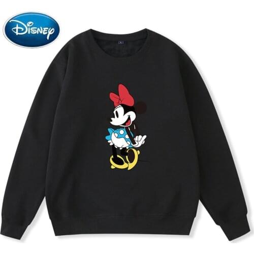 Disney Chic Fashion Minnie Mouse Cartoon Print Unisex Streetwear Women Couples Sweatshirt Long Sleeve O-Neck Tops 9 Color Female