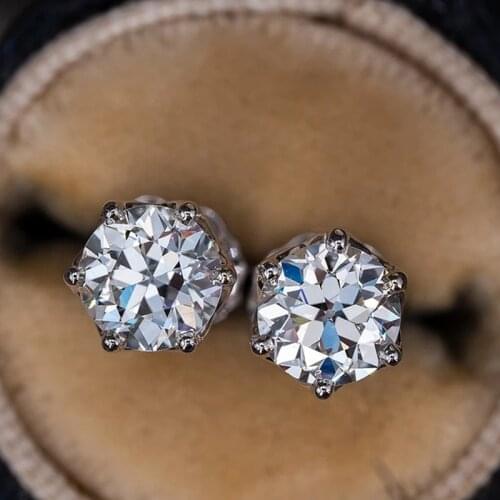 Nature 0.5-1 Carat D Color Moissanite Stud Earrings For Women Bridal 100% Real 925 Sterling Silver Diamond Wedding Jewelry Gift