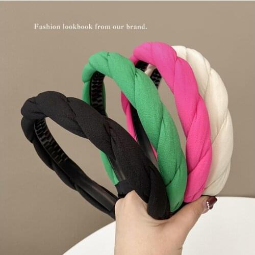 Women Twisted hairbands jewelry female simple candy color headbands
