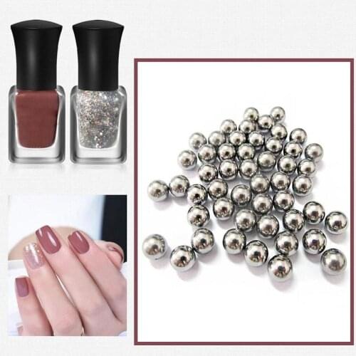 100pcs Nail Polish Mixing Balls 5mm Stainless Steel Polish Agitator Art Beads For Glitter Tool Nail N9I1