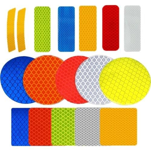 12pcs High Visibility Warning Mark Reflective Tape Car Wheel Rim Shape Safety Reflector Strip Self Adhesive Bike Car Sticker