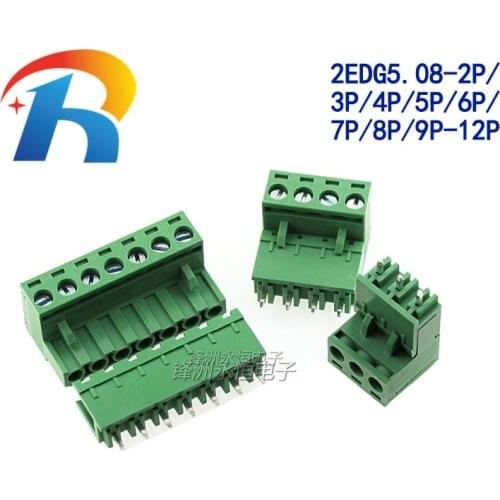 2EDG5.08MM KF2EDG KF2EDGK KF2EDGV KF2EDGR 5.08mm PCB Screw Terminal Block Male and female Connector 2/3/4/5/6/7/8/9/10/11/12P