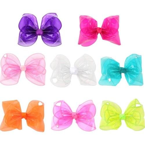 4/4.5/5inch Waterproof Summer Princess Hairgrips Jelly Bows Hair Bows Hairpins Dance Party Bow Hair Clip Girls Hair Accessories