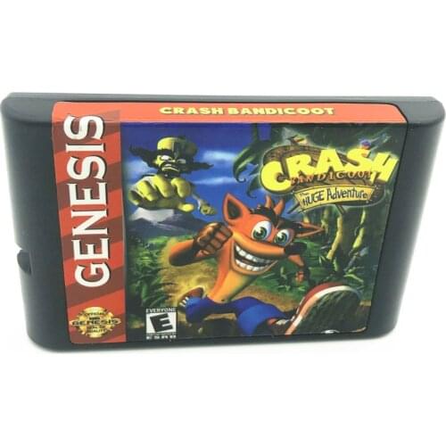 Crash Bandicoot For SEGA GENESIS & Mega Drive 16 Bit Video Games Conosle