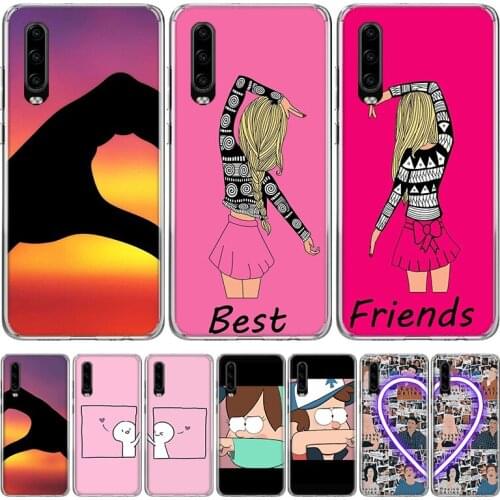 Best friend forever lovers Phone Case for Huawei P30 P40 P20 P10 Mate 20 10 30 Lite Pro P Smart Z Plus + Art Luxury Cover Coque