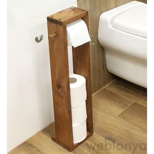 Wc Paper Holder Toilet Paper Holder Wooden Bathroom shelves bookshelf Shelving Furniture for home