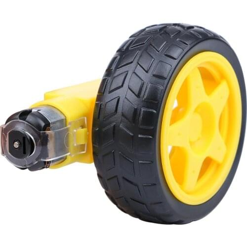 For Electric Motor Gearbox Engine arduino Car Tire Yellow Wheel with Plastic TT Motor 3-6V Dual Shaft Gear Motor TT Magnetic