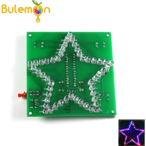 Colorful Glare Five-pointed Star Water Light Pattern LED Light 51 Single-chip Electronic DIY Production Kit