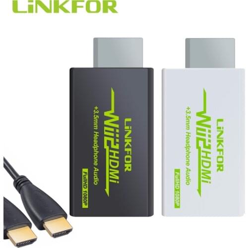 LiNKFOR For Wii Hdmi Converter Scales Wii Signal To 720p And 1080p Wii2hdmi 720p Or 1080p Video Converter With 1m Hdmi Cable