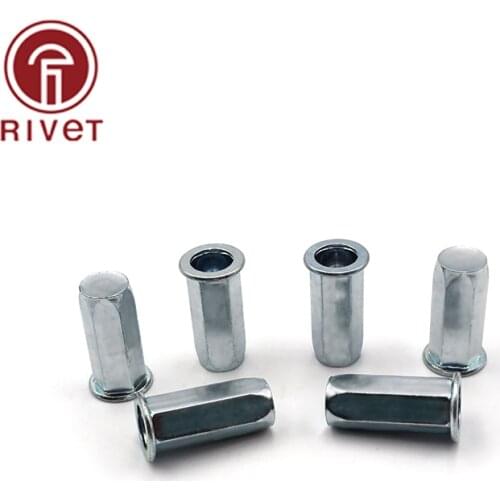 M4/M5/M6/M8/M10 Flat Head Sealed Rivet Nut Full Hex Nut Close End Blind Rivet Fastener Nut Insert Nut High Quality 10PCS
