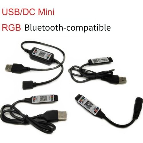 USB DC Mini RGB Bluetooth-compatible Controller DC 5V 12V 24V Mini Music Controller Light Strip Controller For RGB LED Strip