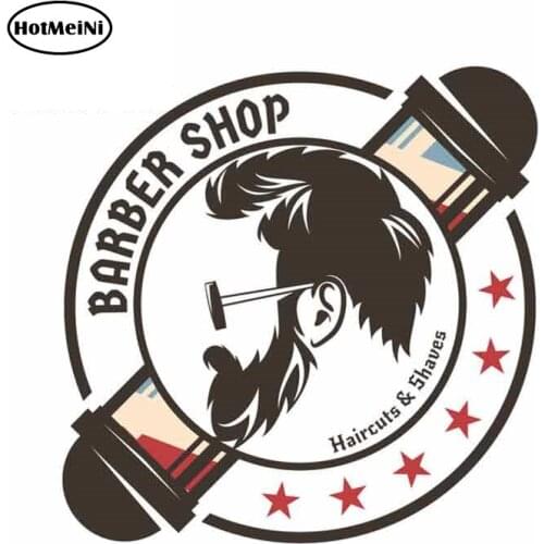 HotMeiNi 13cm x 10.7cm Awesome Barber Shop Oem Funny Car Stickers RV VAN 3D DIY Fine Decal JDM Vinyl Truck Trunk Graphics