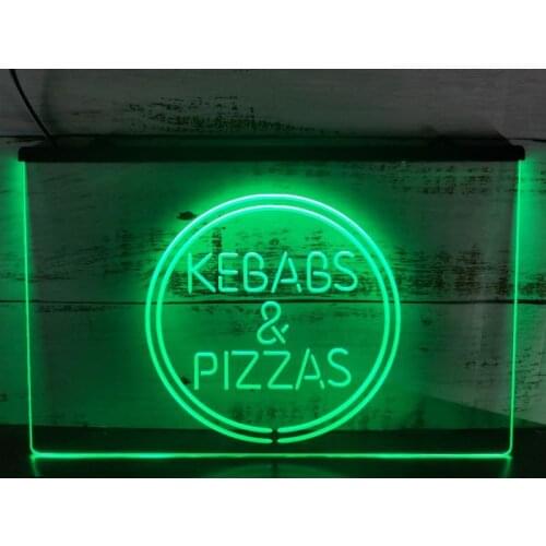 I588 Kebabs & Pizzas Shop Pizza Cafe LED Neon Light Sign