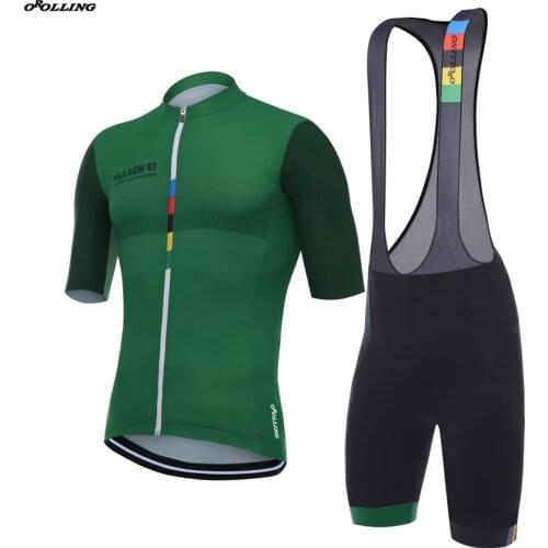 Multi New CLASSICAL Champion Team Colors Lines Green Cycling Set Bib Customized Road Mountain Race OROLLING
