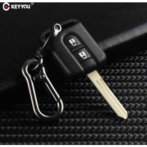 KEYYOU Remote Key Shell for Nissan Pathfinder Qashqai Micra Navara Almera Note 05-14 Replacement Case Fob 2 Button Car Key