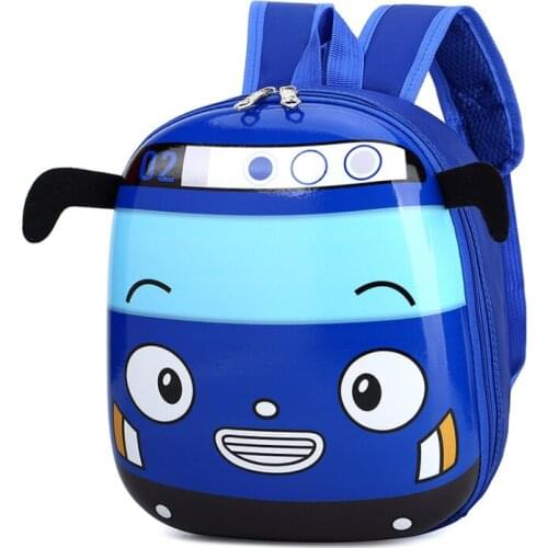 New Cartoon Childrens School Bag Kindergarten Boys Girls Baby Backpack Cute Cars Cartoon egg shell Backpack