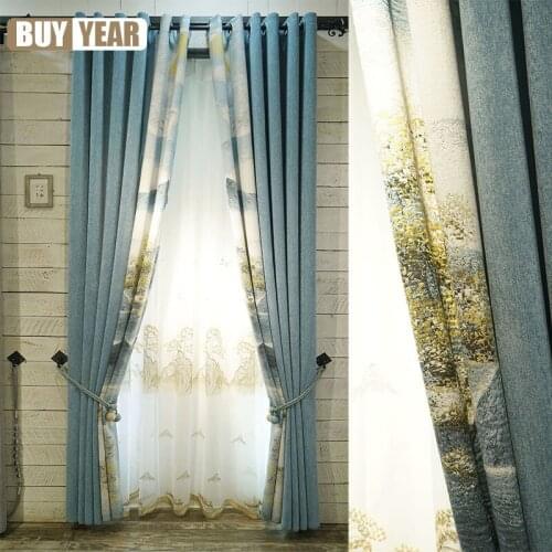 Embossed Curtain Cloth New Style Curtains for Living Room and Bedroom Chenille Blackout Curtain Cloth High Shading(70%-90%)