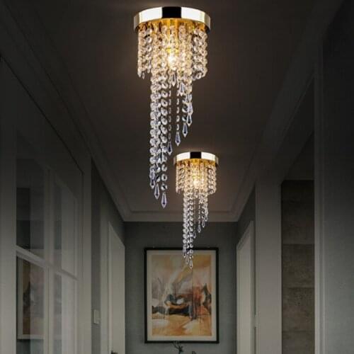Modern lustre LED Clear Crystal chandelier lighting Fixture Pendant Ceiling Lamp Crystals for Home Aisle Kitchen Living room