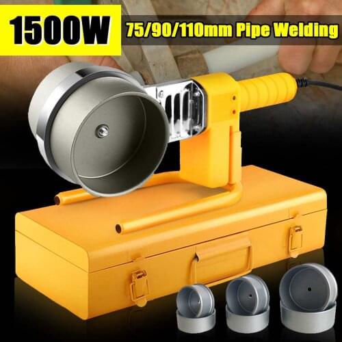 Hot1500W Pipe Welding Machine 75/90/110mm Heating Heads Pipe Soldering Iron Plastic Welding PP/PPR/PB/PE Tube Heating Hot Melt