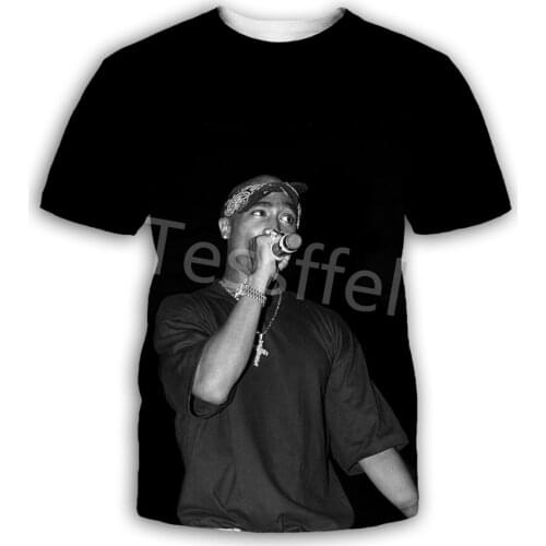 Tessffel 3D Printed Rapper Rapstar 2pac Fashion Harajuku Short-Sleeved Hip-Hop T-shirt Unisex Clothing Style-1