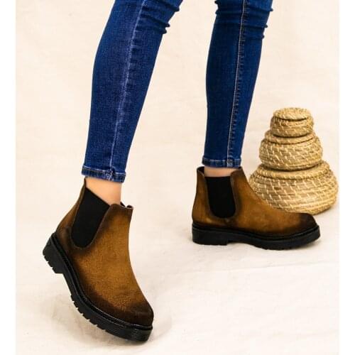 Tonar Jawex Tan Suede Women Boots New Season Tire Detailed Comfortable and Stylish