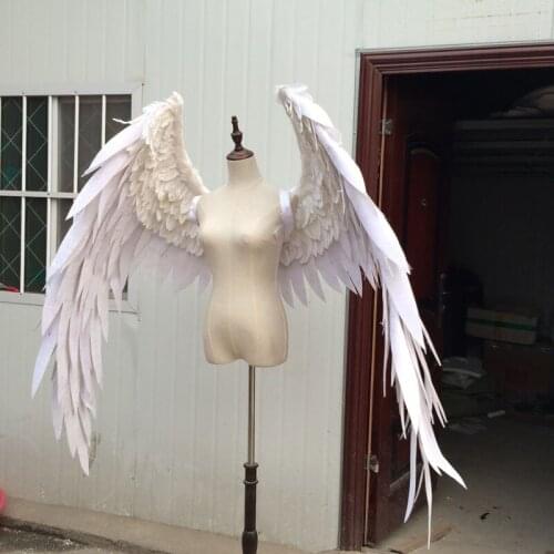 Party decoration white black angel wings props catwalk show props festival Angel Feather wings Window props underwear catwalk