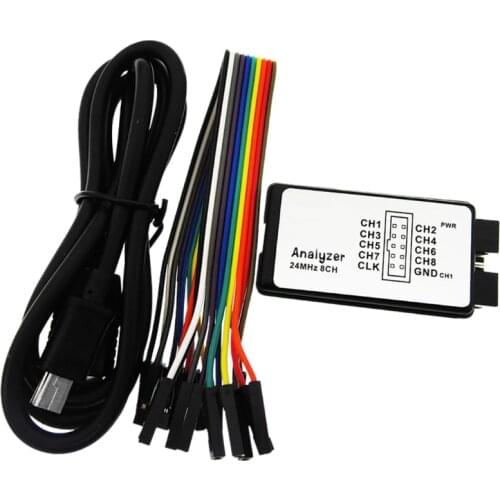 USB Logic Analyzer 24M 8CH Microcontroller ARM FPGA Debug Tool 24MHz, 16MHz, 12MHz, 8MHz, 4MHz, 2MHz