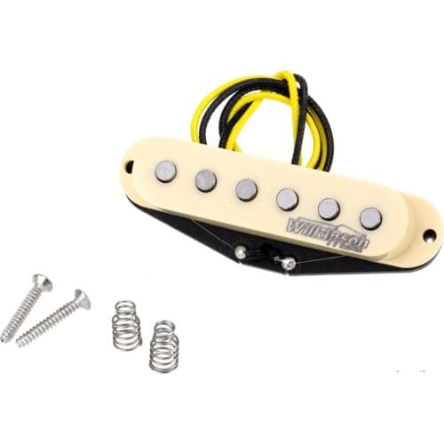 Wilkinson M Series High Output Alnico 5 Strat Single Coil Middle Pickup for Stratocaster Electric Guitar, Cream