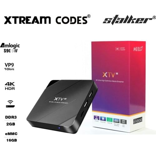 XTREAM CODES TV BOX STALKER 4K Media Streamer MEELO PLUS XTV SE Android 7.1 RAM 2GB ROM 16GB