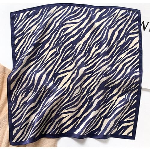 Fashion 2021 Women Summer100% Silk Neck Scarf for Hair Headband Luxury Design Print Square Scarves Lady Bandana Kerchief