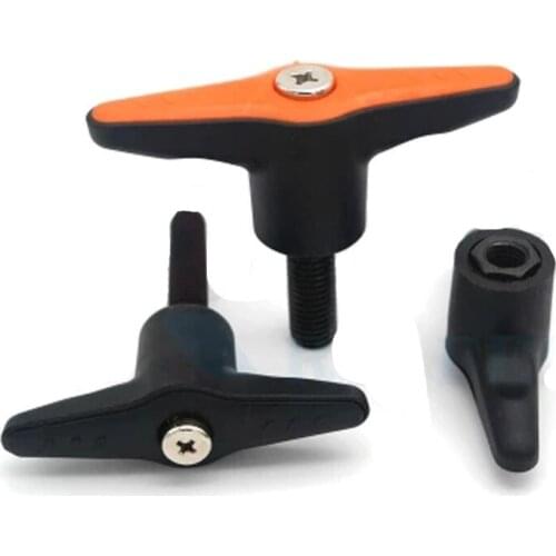 1Pcs M8 T type Adjustable position Lock handle Plastic steel One word Hand screw bolt Length 45mm-80mm