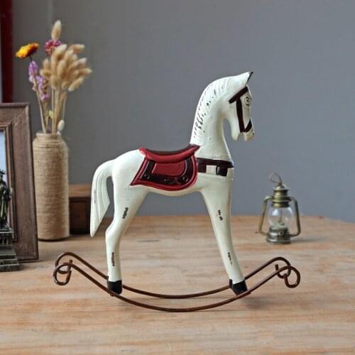 1PC Zakka Wooden Horse Crafts Ornaments Home Furnishing Creative Office Desktop Home Decoration Wood Craft EJL 030