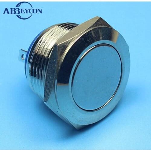 1972 Waterproof 19mm pin terminal anti-vandal non-lighted metal button switch 19mm button switch