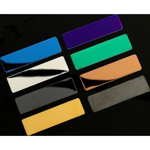 2*7 CM Blank Color Stainless Steel Badge Laser Marking Badge Machine Nameplate Worker Number Plate Pin Brooch Tag Metal Labels