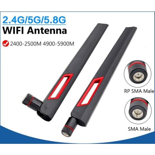 2pcs 10 Dbi Dual Band WIFI Antenna 2.4G 5G 5.8Gh Universal Antennas Amplifier Car Accessories